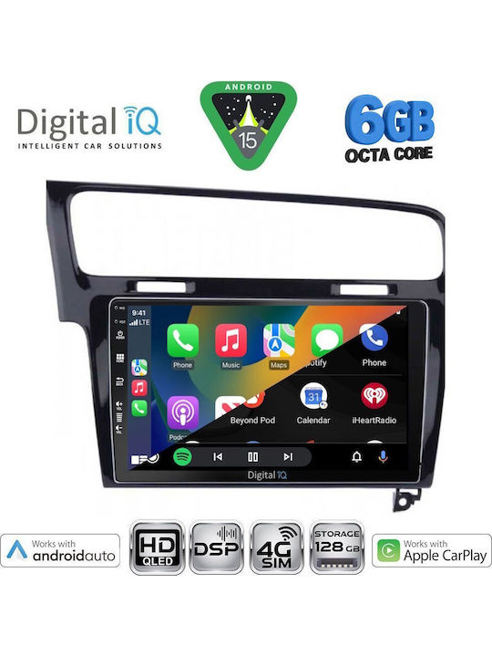 Digital IQ Car Audio System for Volkswagen Golf 2013-2020 (Bluetooth/USB/WiFi/GPS/Apple CarPlay/Android Auto) with 10" Touch Screen