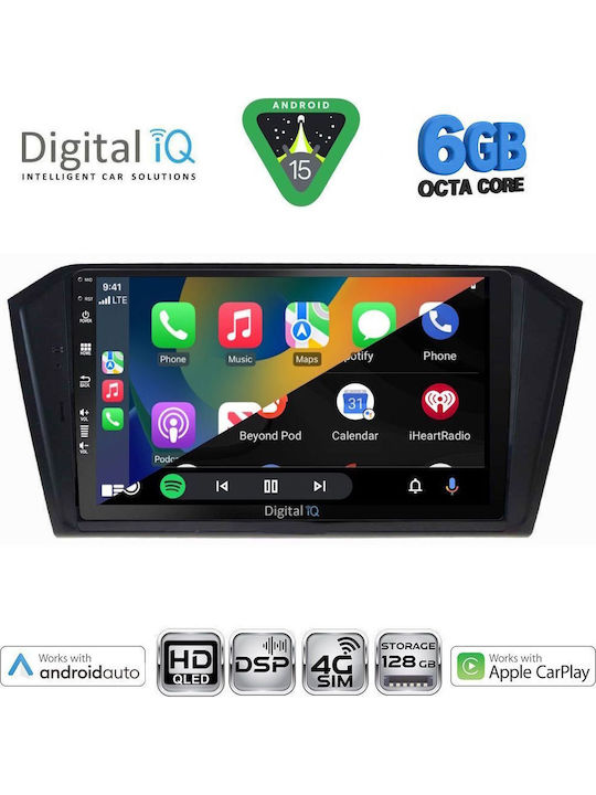 Digital IQ Car Audio System for Volkswagen Passat 2016-2023 (Bluetooth/USB/WiFi/GPS/Apple CarPlay/Android Auto) with 10" Touch Screen