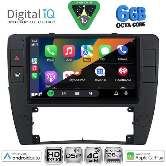 Digital IQ Car Audio System for Volkswagen Passat 2000-2005 (Bluetooth/USB/WiFi/GPS/Apple CarPlay/Android Auto) with 9" Touch Screen