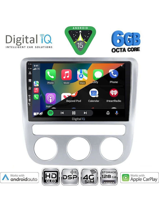 Digital IQ Car Audio System for Volkswagen Eos / Scirocco 2006 with Clima (Bluetooth/USB/WiFi/GPS/Apple CarPlay/Android Auto) with 9" Touch Screen