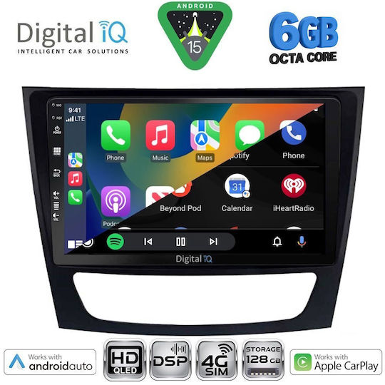 Digital IQ Car Audio System for Mercedes-Benz E Class / CLS Class 2003-2009 Bluetooth USB WiFi GPS Apple CarPlay Android Auto with 9" Touch Screen