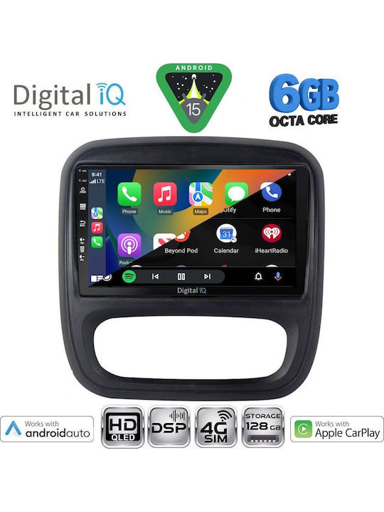 Digital IQ Car Audio System for Opel Vivaro Renault Trafic Nissan NV300 2014-2019 Bluetooth USB WiFi GPS Apple CarPlay Android Auto with 9" Touch Screen