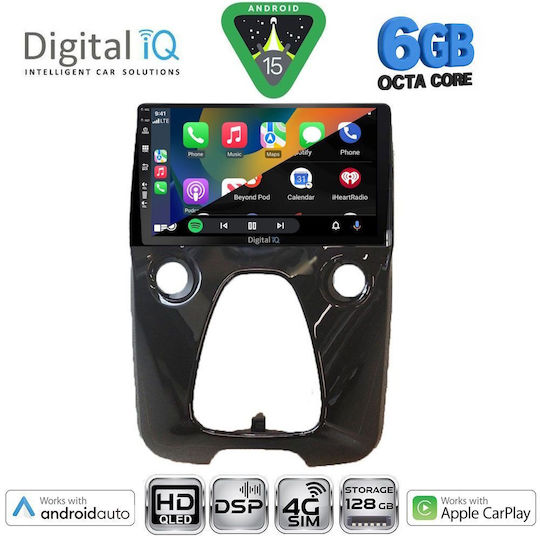 Digital IQ Car Audio System for Toyota Aygo 2014-2022 with A/C Bluetooth USB WiFi GPS Apple CarPlay Android Auto with 10" Touch Screen