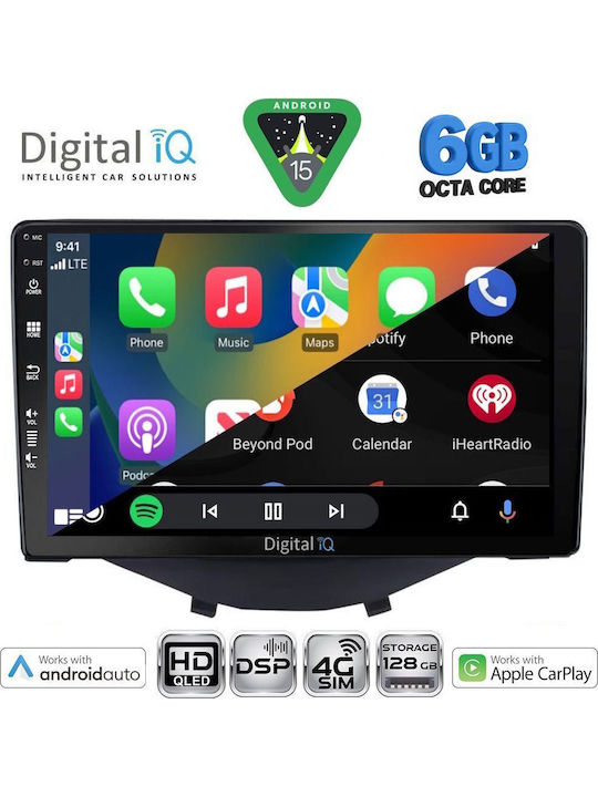 Digital IQ Car Audio System for Toyota Aygo 2014-2022 Bluetooth USB WiFi GPS Apple CarPlay Android Auto with 9" Touch Screen