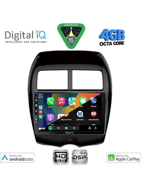 Digital IQ Car Audio System for Peugeot 4008 Mitsubishi Asx 2012-2018 Bluetooth USB WiFi GPS Apple CarPlay Android Auto with 10" Touch Screen
