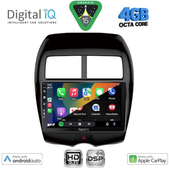 Digital IQ Car Audio System for Peugeot 4008 Mitsubishi Asx 2012-2018 Bluetooth USB WiFi GPS Apple CarPlay Android Auto with 10" Touch Screen