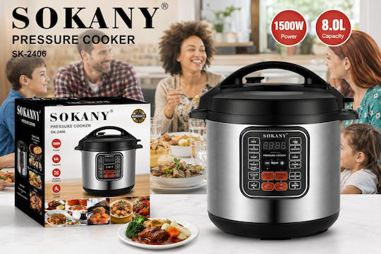Sokany Multi-Function Cooker 1500W with Capacity 8lt