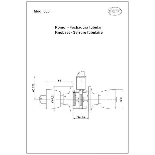 Lock 600 Entrance Brass Gloss Din