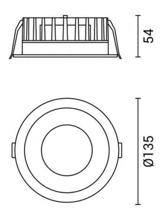 Led Cob Downlight 20w Cct Rotund Negru Optonica Bridgelux