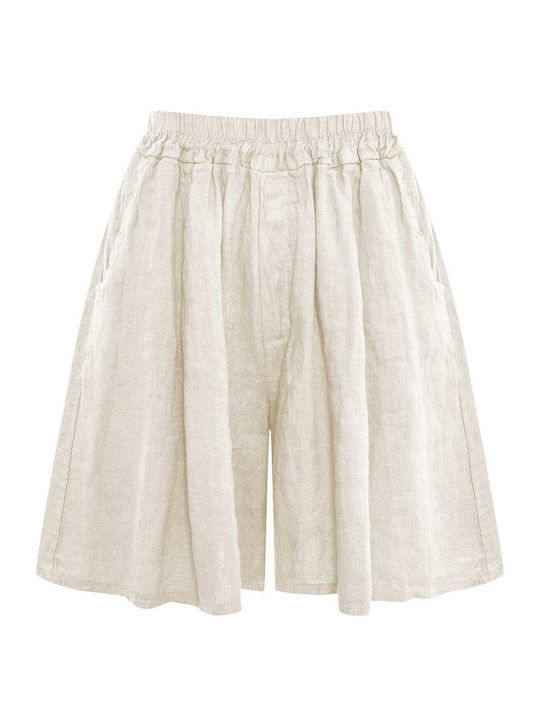 Celestino Women's Linen Bermuda Shorts Beige