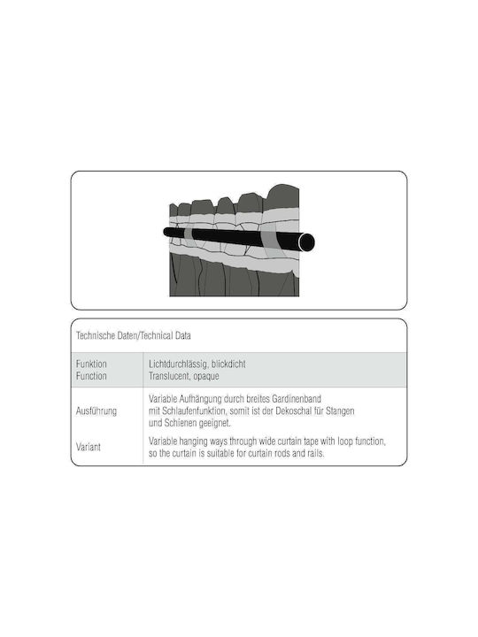 Blackout Curtain with Tunnel Grey 135x175cm