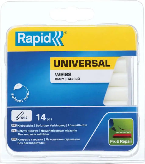 Rapid Heißklebestifte Ø12mm 9,4cm 14 Stück Weiß