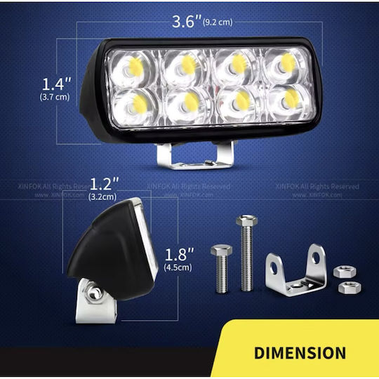 Led Αδιάβροχος Προβολέας Εργασίας Αυτοκινήτου 24w Ip68 2400lm Οεμ