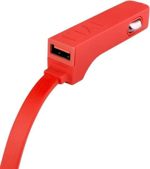 Tylt Ribbn Handy-Autoladegerät 4.8A mit 1xUSB-A und Lightning Kabel Rot Farbe