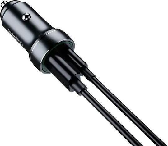 Jellico Forever Autoladegerät 20W Schnellladen mit Anschlüssen: 1xUSB-A 1xType-C zusammen mit Kabeltyp Type-C Schwarz