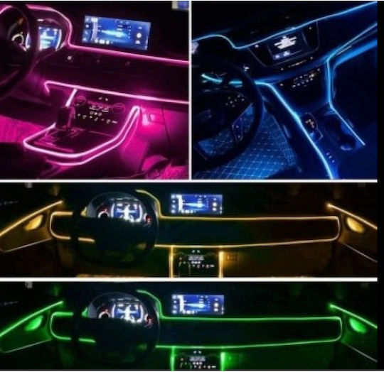 Decorative Lighting Fiber Optic Led RGB 8m Interior Car Salon Light Show Remote Control & Microphone 12v Fiber Optic