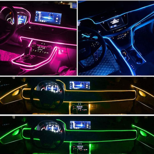 Decorative Led Rgb Lighting 110cm Car Cabin Usb Remote Control Hw-0401