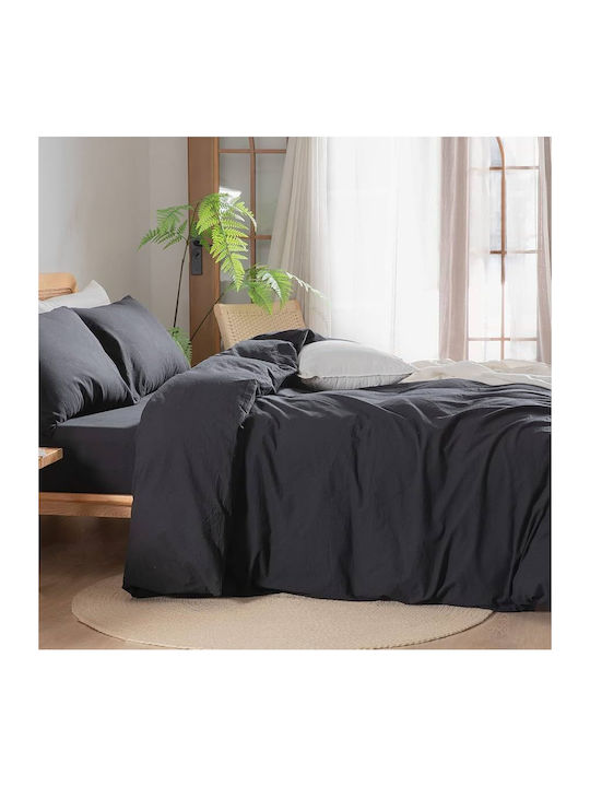 Kotonia Home Set Huse Pentru Pilote 100% Bumbac 150x200cm Simplu Cu Față De Pernă Gri