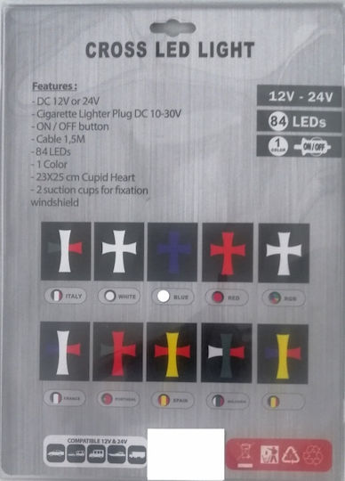 LED Επιγραφή Αυτοκινήτου 12V Λευκό