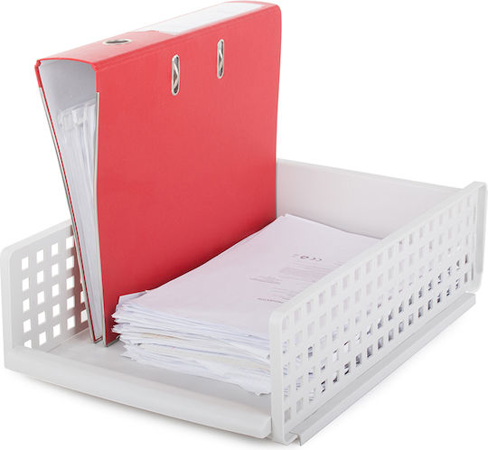 Document Organizer Office Binders Folder Foldable White Desk Shelf