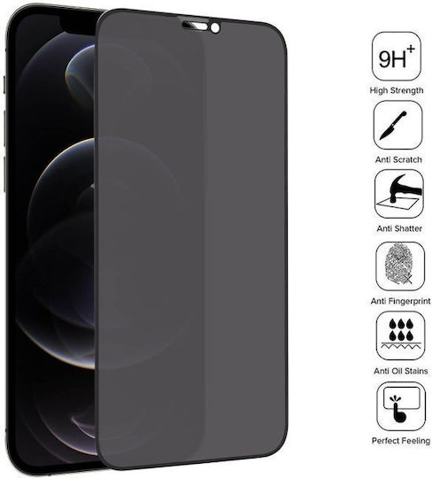 Getönt Privatsphäre Vollflächig gehärtetes Glas Schwarz (iPhone 12 / 12 ProXiaomi 12 Pro)