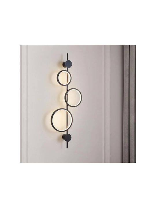 Lightplanet Lampă de Perete cu LED Integrat și Lumină Alb Rece Neagră 100x36cm