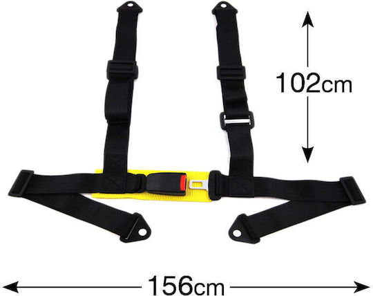 Autoline WRC 4 Point Seat Belt in Red Color