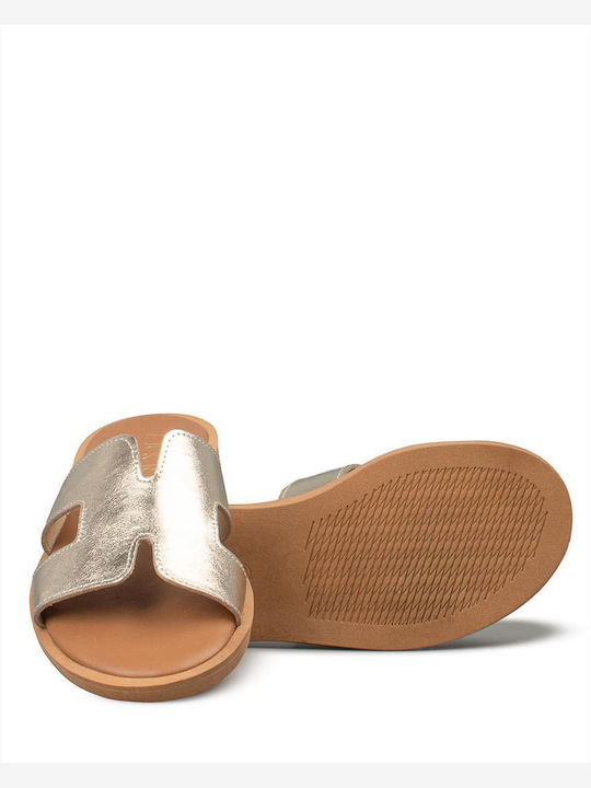 Women's Flat Sandals Gold Venus-61163 Platinum