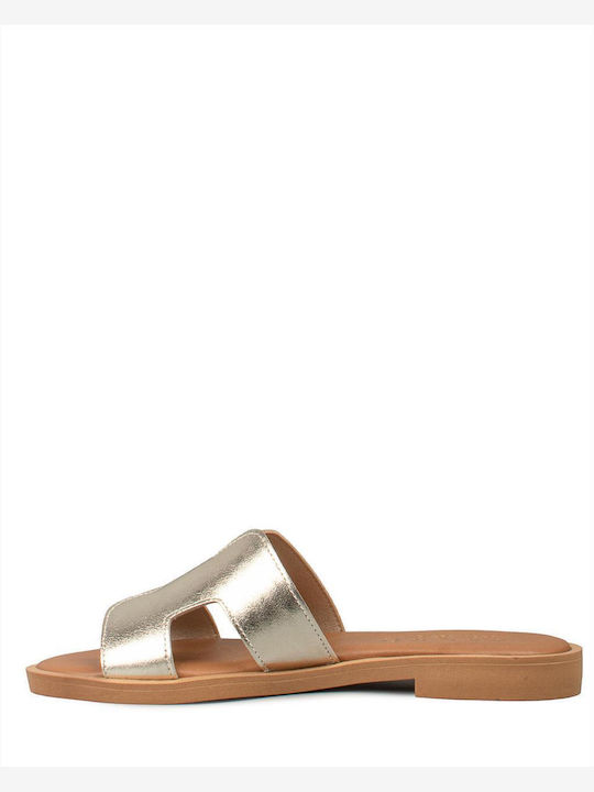 Women's Flat Sandals Gold Venus-61163 Platinum