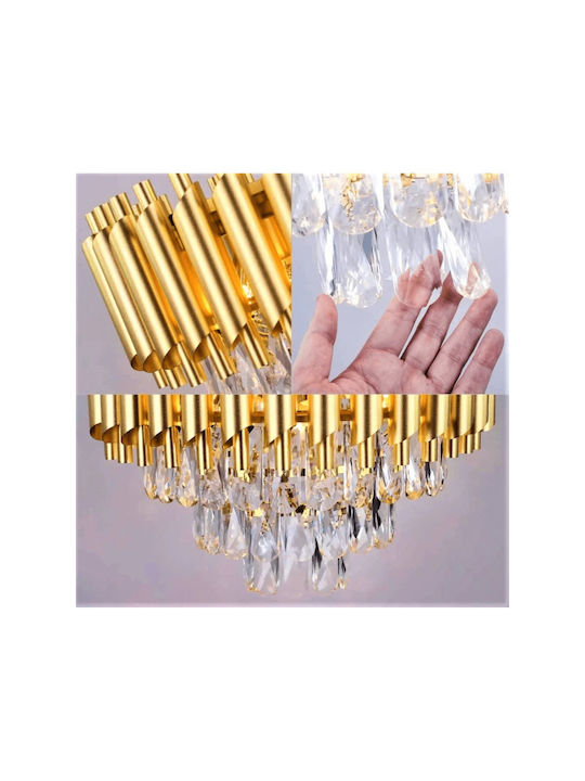 Lightplanet Verstellbare Deckenleuchte Gold mit Kristallen
