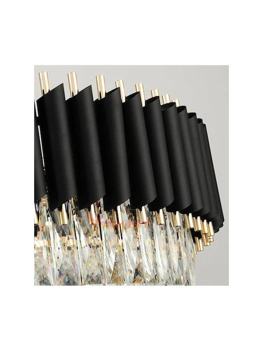 Lightplanet Lumini Suspendate Negru Cu Cristale