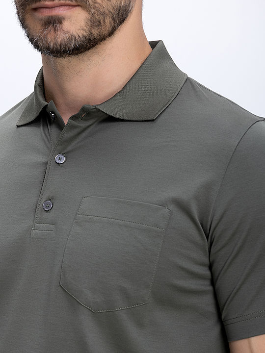 Herrenblusen Kurzarm Grüne Polo Bluse