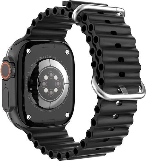 T800 Ultra 49mm Smartwatch με Παλμογράφο (Μαύρο)
