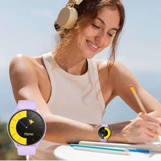 TITMO O-200 Waterproof Smartwatch with Heart Rate Monitor Lavender Purple