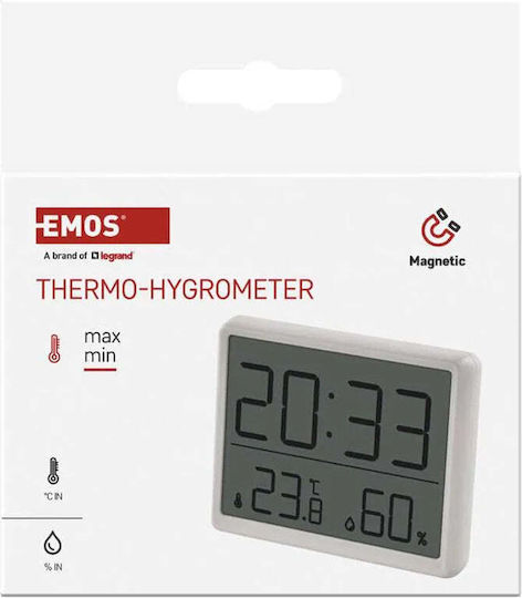 Emos Ψηφιακό Θερμόμετρo & Υγρασιόμετρo για Χρήση σε Εσωτερικό Χώρο