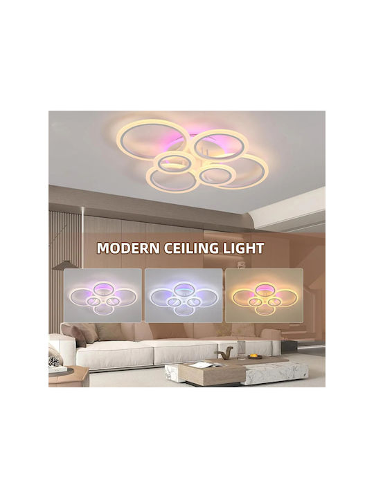 Lightplanet Plafonieră de Tavan 80cm Albă cu LED Integrat și Telecomandă