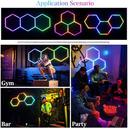 Lightplanet Διακοσμητικό Φωτιστικό LED RGB Hexagon