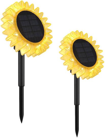 Set of 2 Solar Lights Warm White with Photocell