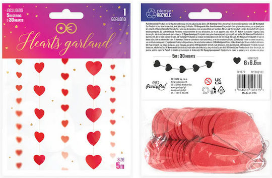 Ghirlandă Inimă Roșie Valentine's 500cm