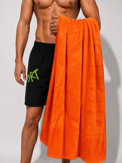 Plein Sport Плажна Кърпа Памучна Оранжева
