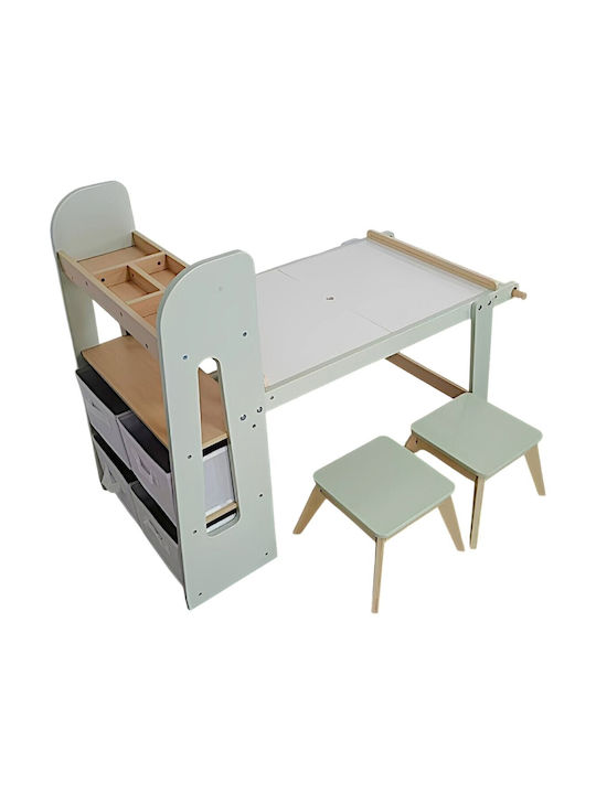 Kids Table Set with Chairs for Painting Beige