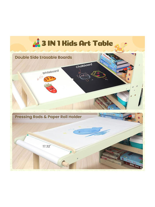 Kids Table Set with Chairs for Painting Beige