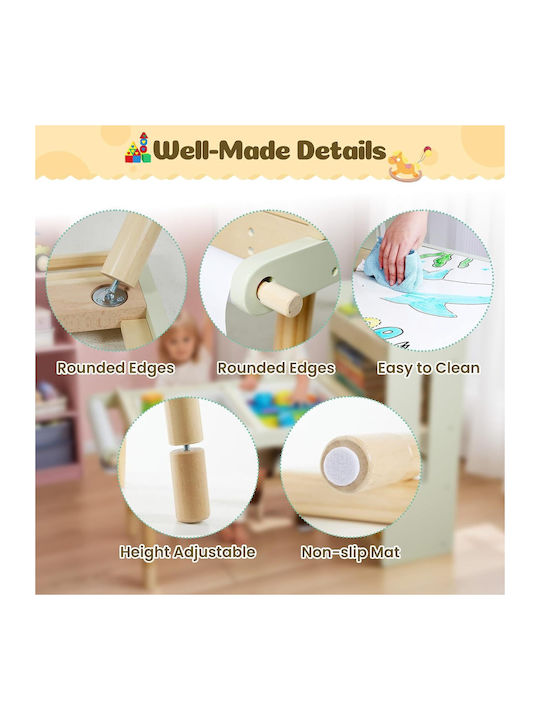 Kids Table Set with Chairs for Painting Beige