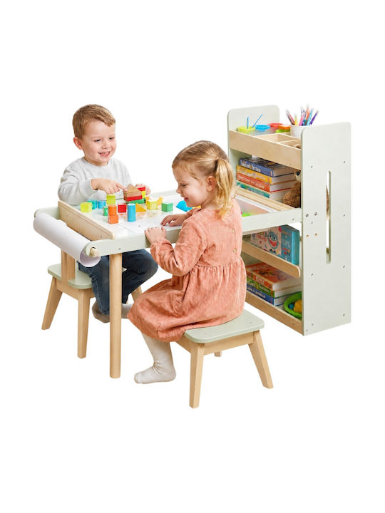 Kids Table Set with Chairs for Painting Beige