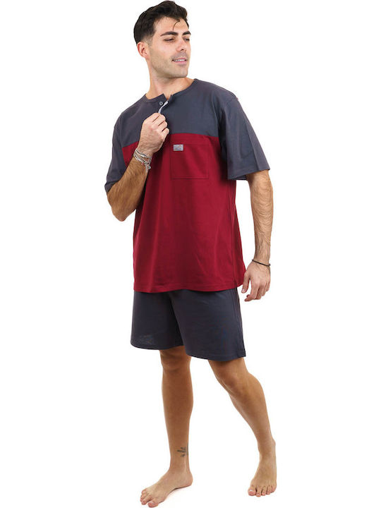 Billy Summer Men's Pyjamas Burgundy B667SET-BURGUNDY