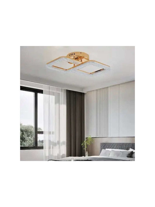 Jiju Plafonieră de Tavan 50cm Aurie cu LED Integrat și Telecomandă
