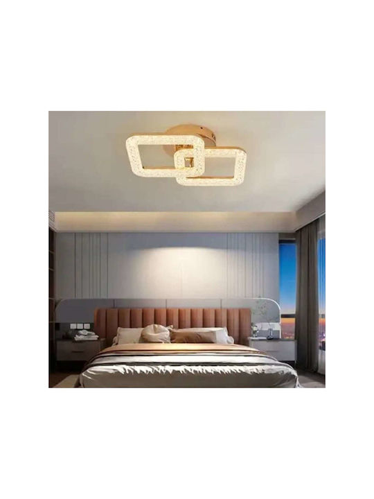 Jiju Plafonieră de Tavan 50cm Aurie cu LED Integrat și Telecomandă