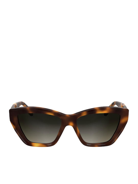 Karl Lagerfeld Women's Sunglasses with Brown Tartaruga Horn-Rimmed Frame and Brown Lens KL6179S-230