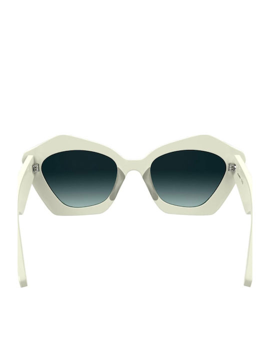 Karl Lagerfeld Ochelari de Soare Pentru Femei Cu Ramă Din Acetat Albă Și Lentile Gri