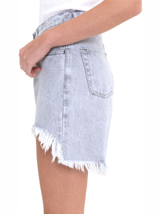 Sac & Co Pantaloni scurți din denim cu talie înaltă pentru femei Gri